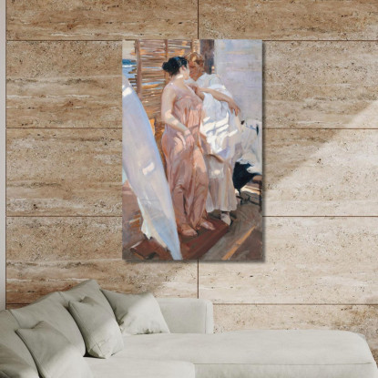 L'Accappatoio Rosa. Dopo Il Bagno Joaquín Sorolla jsr109 quadro stampato su tela