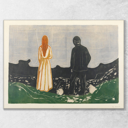 Due Esseri Umani. I Solitari Edvard Munch em370 quadro stampato su tela