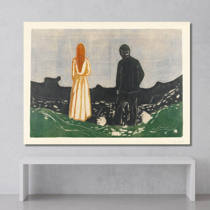 Due Esseri Umani. I Solitari Edvard Munch em370 quadro stampato su tela