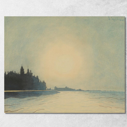 La Diga Marina Di Ostenda Vista Dalla Staccionata Léon Spilliaert lsp38 quadro stampato su tela