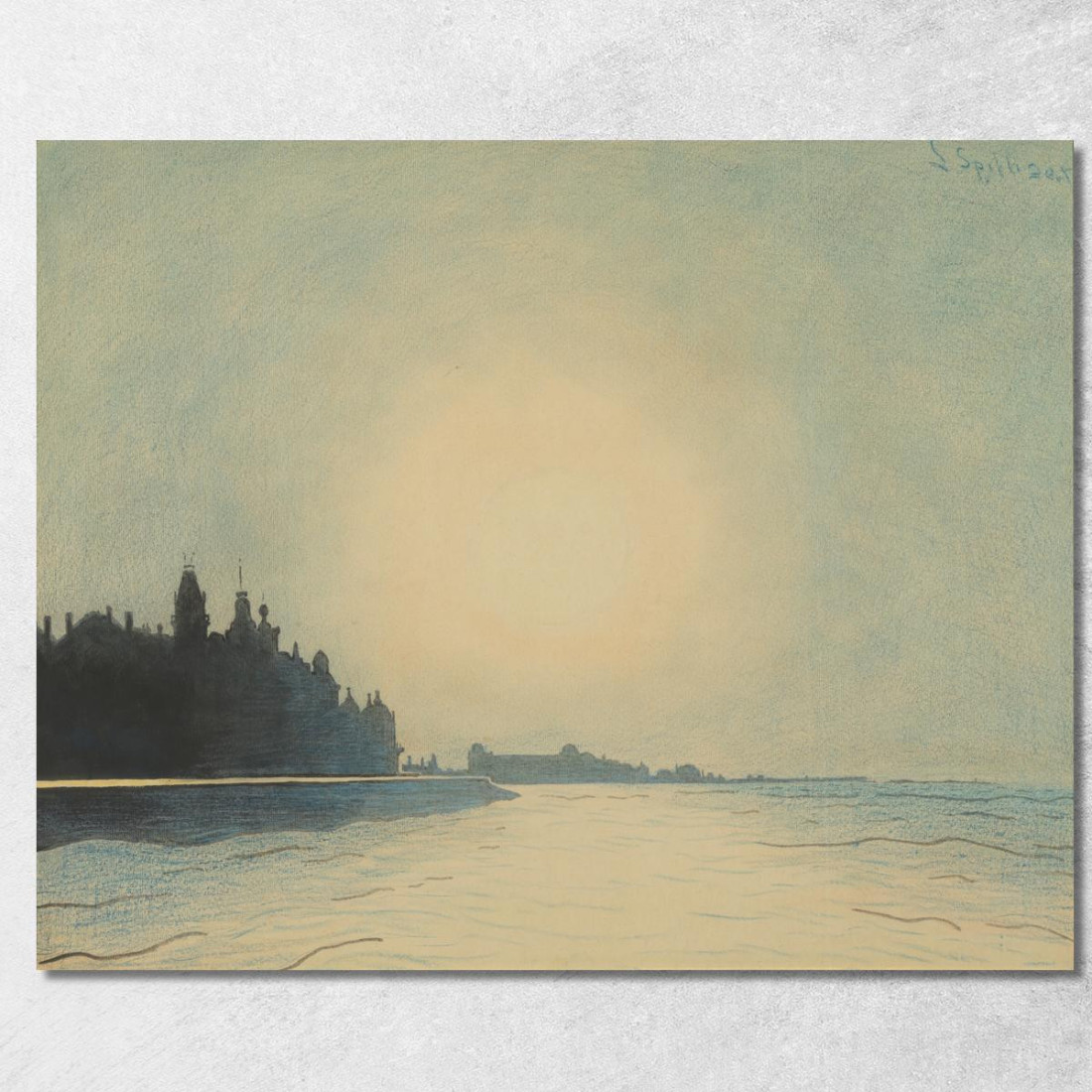 La Diga Marina Di Ostenda Vista Dalla Staccionata Léon Spilliaert lsp38 quadro stampato su tela