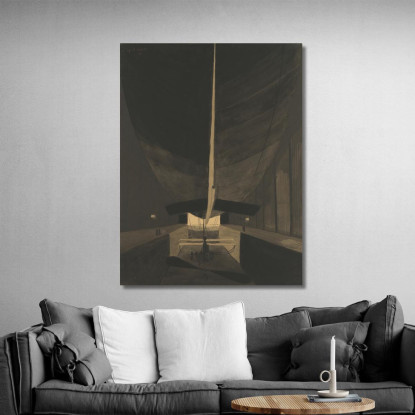 Il Dirigibile Belgique Ii Nel Suo Capannone Léon Spilliaert lsp54 quadro stampato su tela