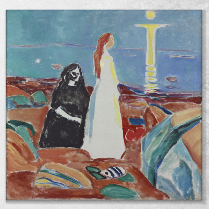 Due Donne Sulla Riva 2 Edvard Munch em378 quadro stampato su tela