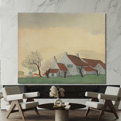 Paesaggio Con Fattoria Léon Spilliaert lsp66 quadro stampato su tela