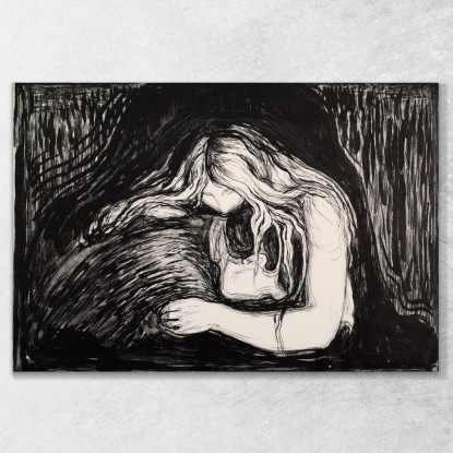 Vampiro I Edvard Munch em382 quadro stampato su tela