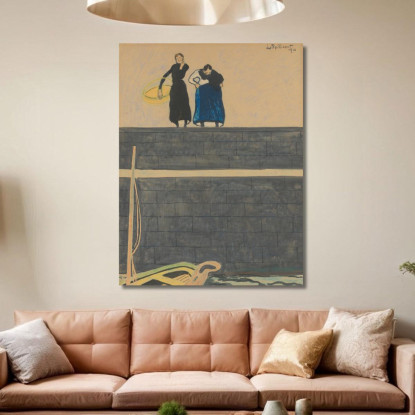 Le Mogli Dei Pescatori Sulla Banchina Léon Spilliaert lsp112 quadro stampato su tela