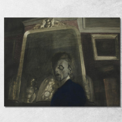 Autoritratto Con Specchio Léon Spilliaert lsp114 quadro stampato su tela