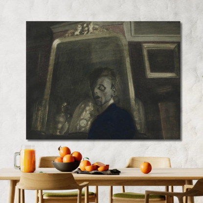 Autoritratto Con Specchio Léon Spilliaert lsp114 quadro stampato su tela