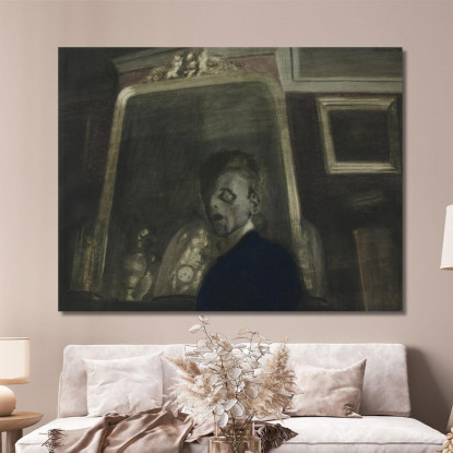 Autoritratto Con Specchio Léon Spilliaert lsp114 quadro stampato su tela
