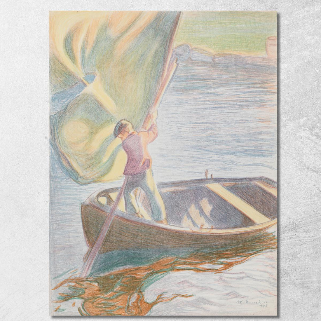 Ragazzo E Vela 2 Magnus Enckell mek8 quadro stampato su tela