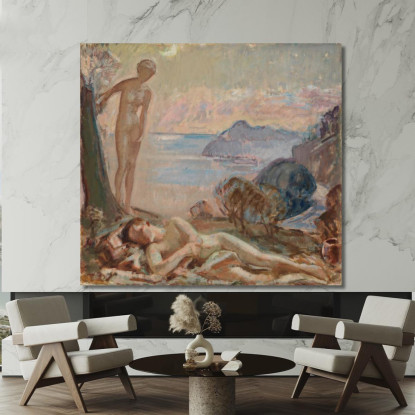 Diana Ed Endimione Magnus Enckell mek14 quadro stampato su tela