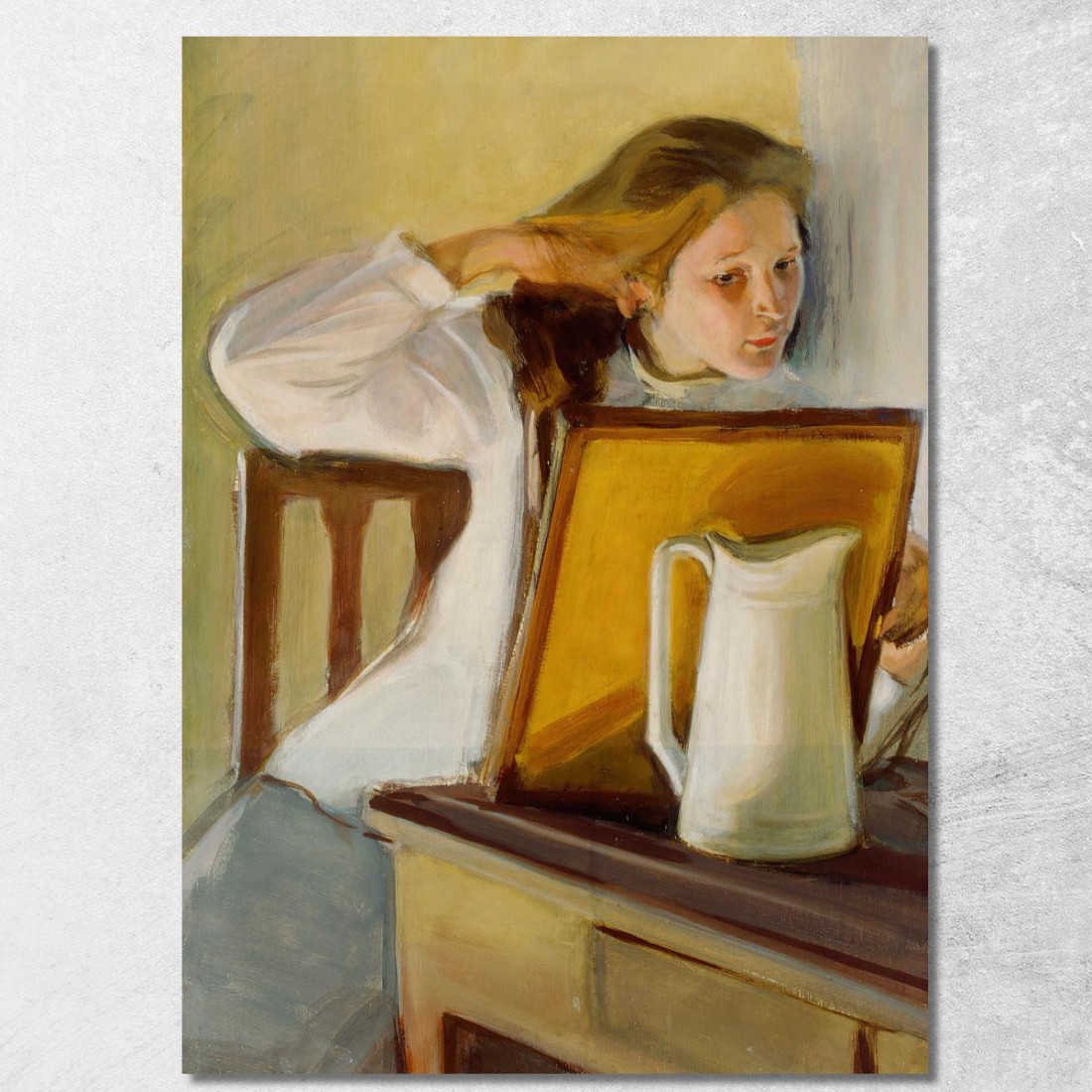 Ragazza Che Si Liscia I Capelli Magnus Enckell mek22 quadro stampato su tela