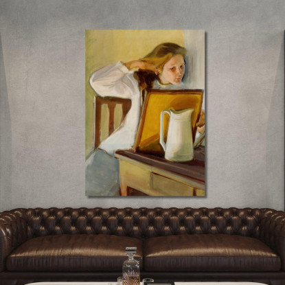 Ragazza Che Si Liscia I Capelli Magnus Enckell mek22 quadro stampato su tela
