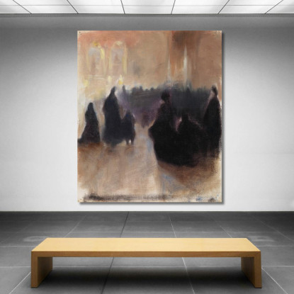 Interno Di Una Chiesa A Parigi Magnus Enckell mek25 quadro stampato su tela