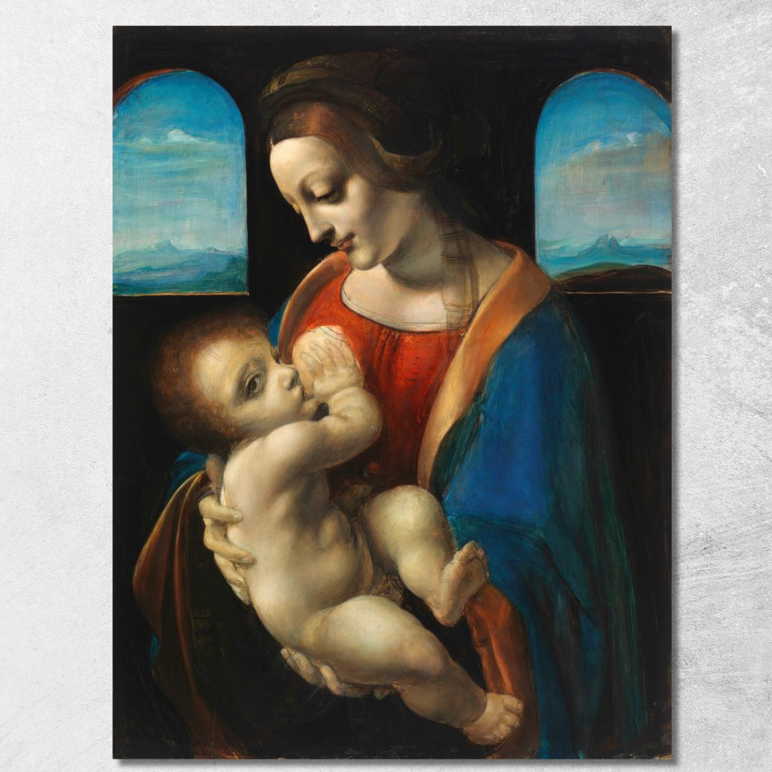 Madonna Litta Copy After Leonardo Da Vinci Magnus Enckell mek36 quadro stampato su tela