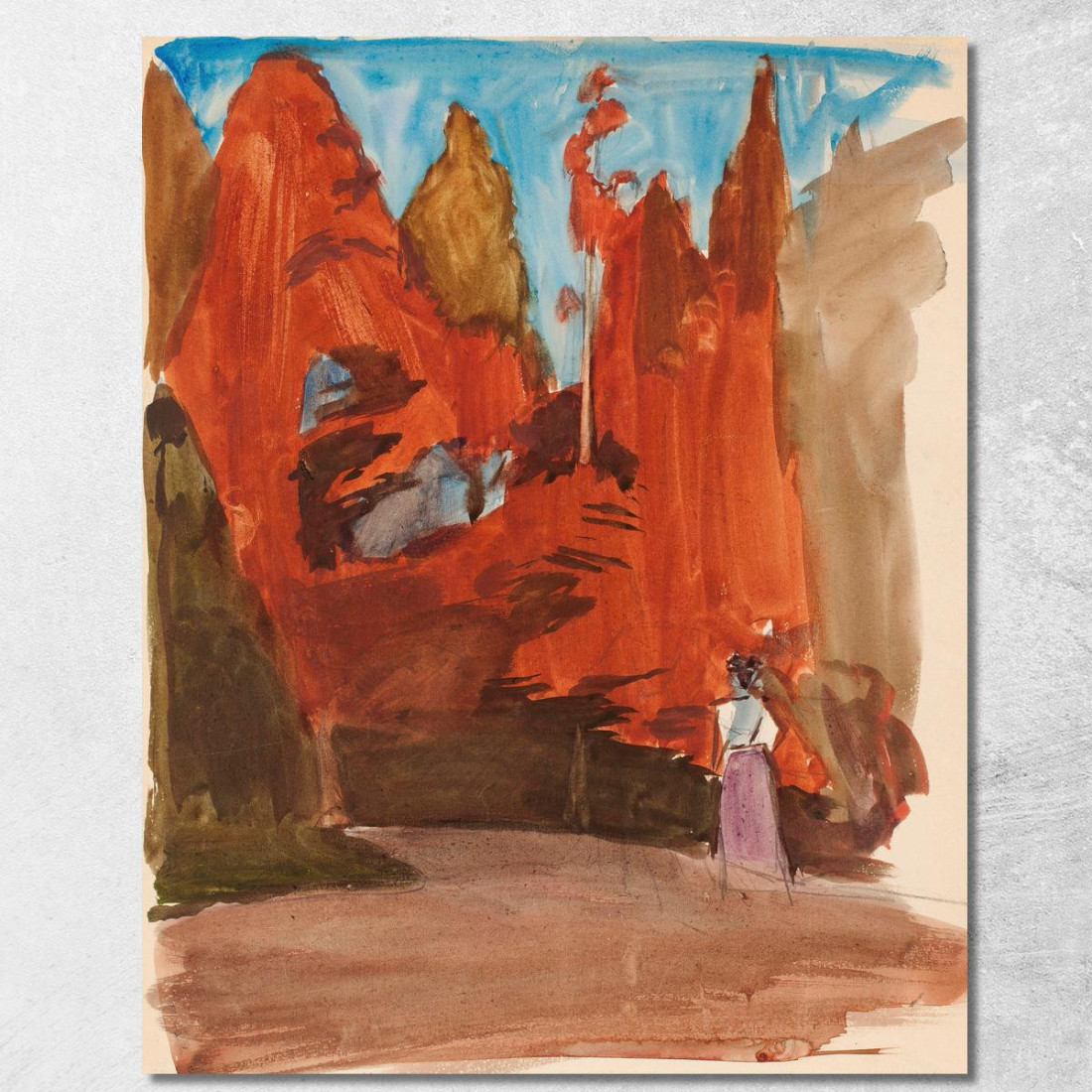 Paesaggio Con Una Donna Magnus Enckell mek38 quadro stampato su tela
