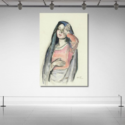 Schizzo Di Maria Per La Vetrata Ave Maria Nella Chiesa Di Pori Magnus Enckell mek40 quadro stampato su tela