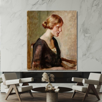 Ritratto Della Signorina Barbara Lagerborg Magnus Enckell mek52 quadro stampato su tela