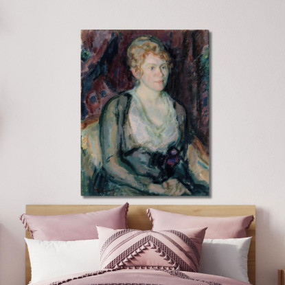 Ritratto Della Signora Agda Vilén Magnus Enckell mek53 quadro stampato su tela