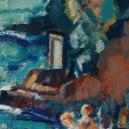 Costa Rocciosa Al Sole Porto Fino Magnus Enckell mek64 quadro stampato su tela