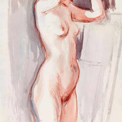 Schizzo Di Modello Nudo In Piedi Magnus Enckell mek66 quadro stampato su tela