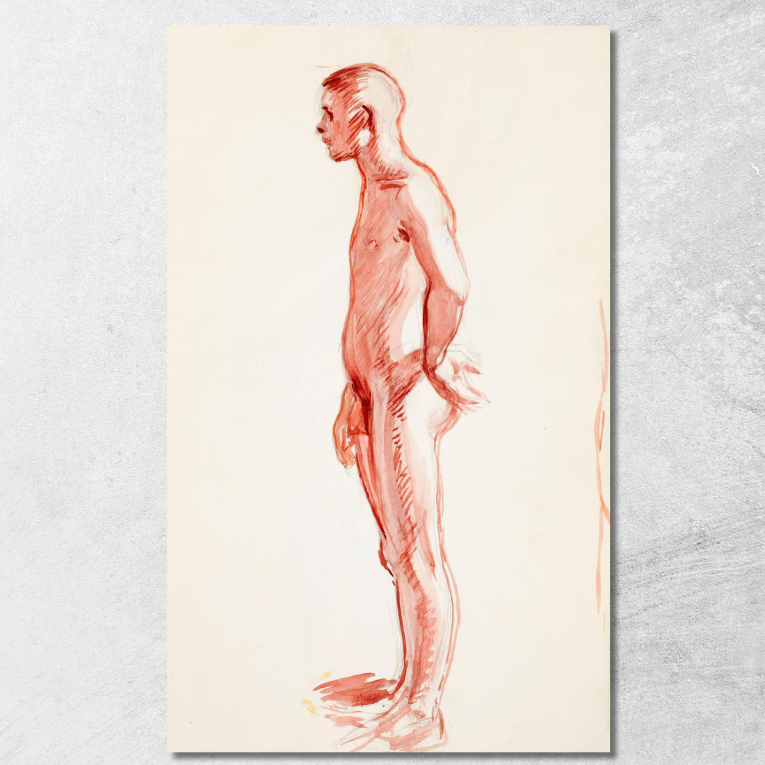 Schizzo Laterale Di Un Uomo Nudo In Piedi Magnus Enckell mek67 quadro stampato su tela