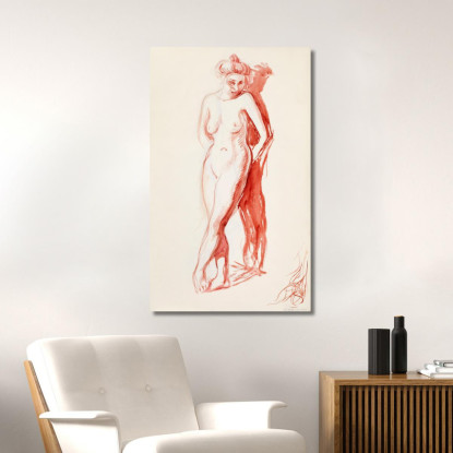Modello In Piedi Appoggiato Al Muro Magnus Enckell mek68 quadro stampato su tela