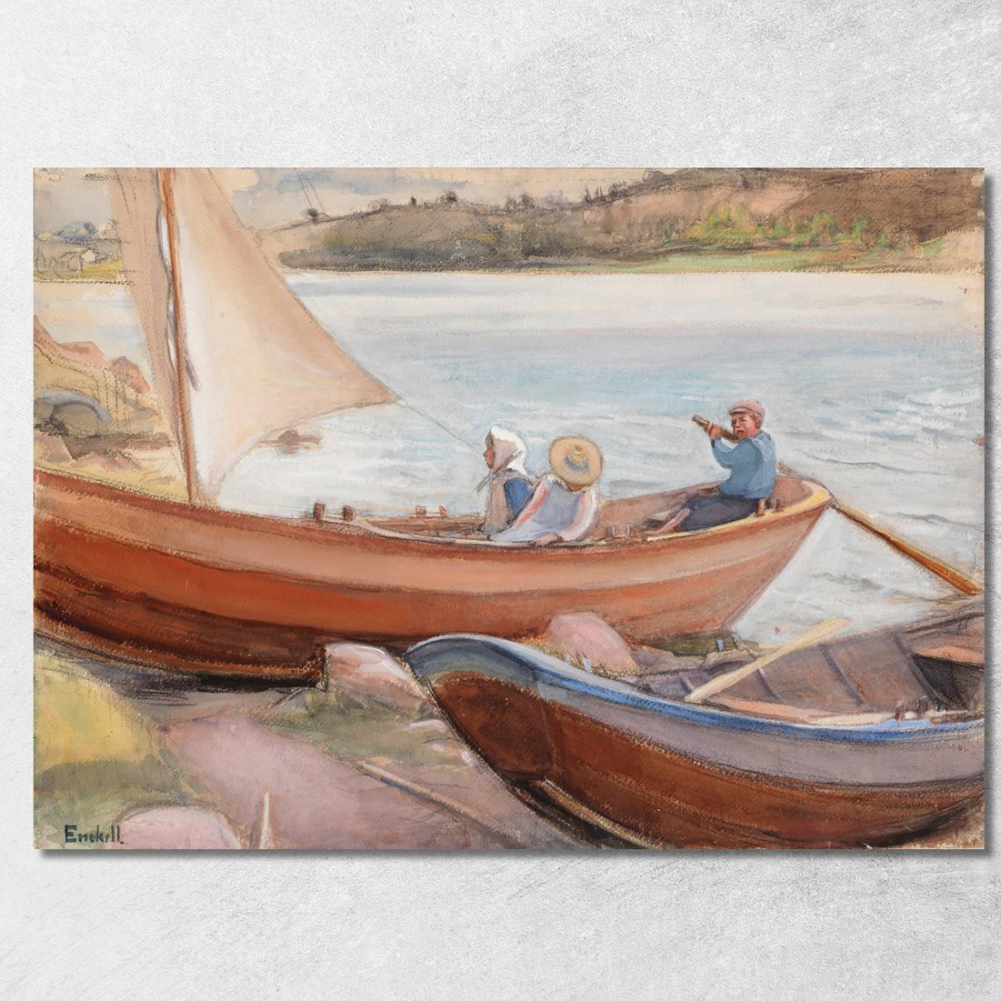 Barche Sulla Spiaggia Magnus Enckell mek79 quadro stampato su tela