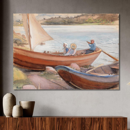 Barche Sulla Spiaggia Magnus Enckell mek79 quadro stampato su tela