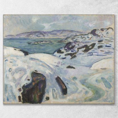 Inverno Sul Fiordo Edvard Munch em396 quadro stampato su tela