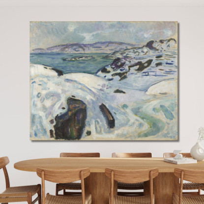 Inverno Sul Fiordo Edvard Munch em396 quadro stampato su tela