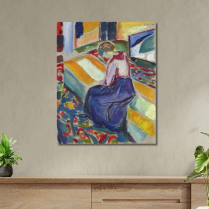 Donna Seduta Su Un Divano Edvard Munch em402 quadro stampato su tela