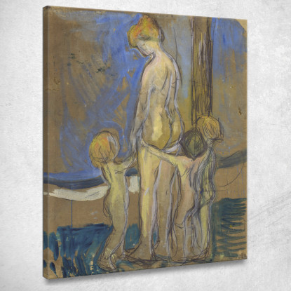 Donna Con Bambini Edvard Munch em404 quadro stampato su tela