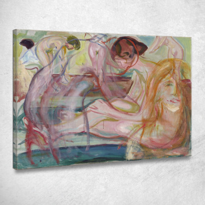 Donne Al Bagno Edvard Munch em408 quadro stampato su tela