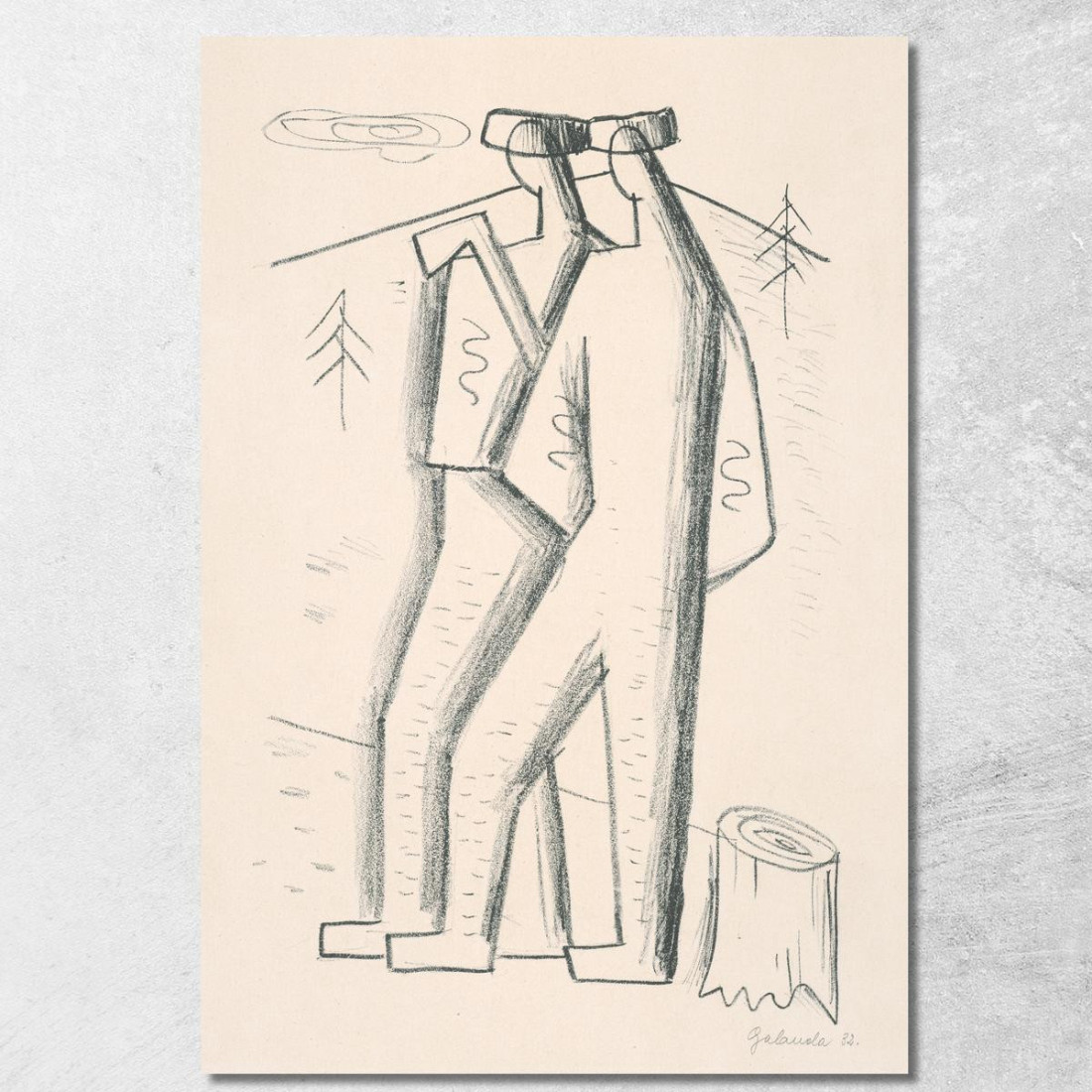 Taglialegna Mikuláš Galanda mgl149 quadro stampato su tela