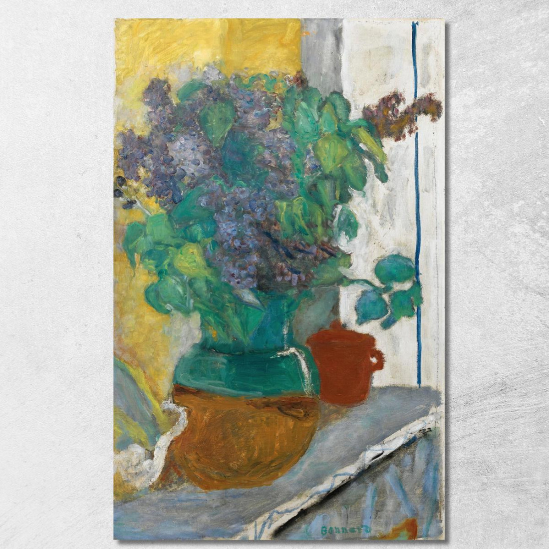 Lilla Viola In Vaso Di Terracotta Giallo E Verde Pierre Bonnard pbn41 quadro stampato su tela