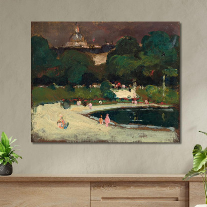 Giardini Del Lussemburgo Cielo Tempestoso Robert Henri rhn37 quadro stampato su tela