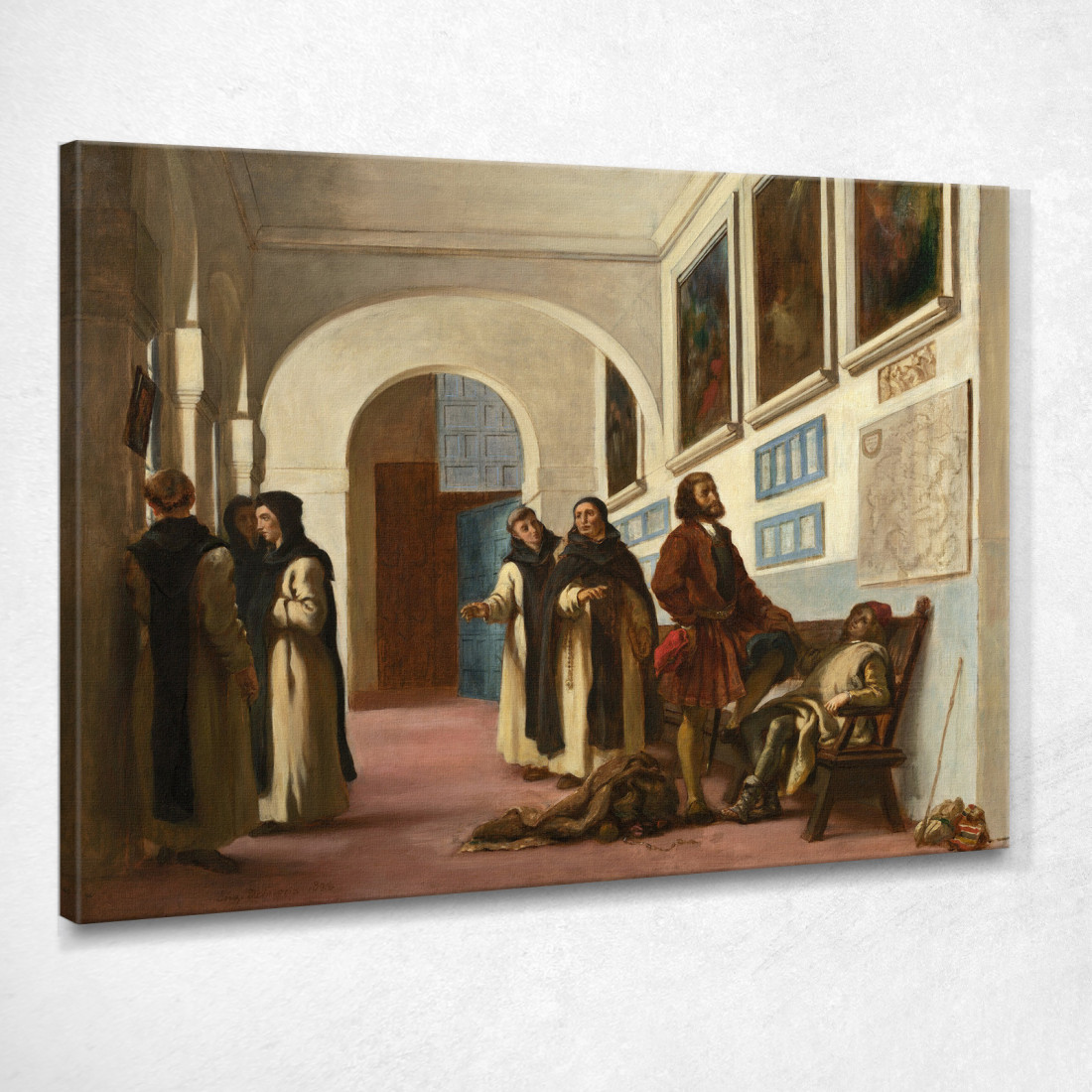 Cristoforo Colombo E Suo Figlio A La Rábida Eugène Delacroix edx22 quadro stampato su tela