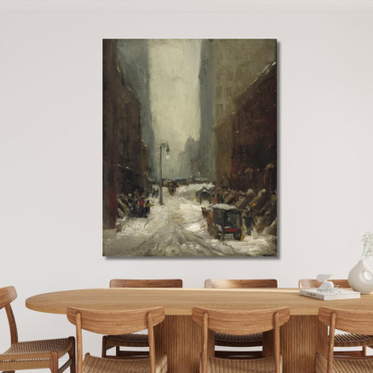 Neve A New York Robert Henri rhn61 quadro stampato su tela