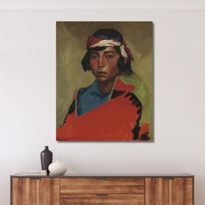 Giovane Maschio Del Pueblo Di Tesuque Robert Henri rhn74 quadro stampato su tela