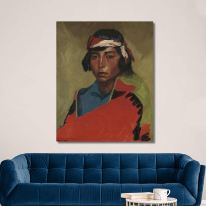 Giovane Maschio Del Pueblo Di Tesuque Robert Henri rhn74 quadro stampato su tela