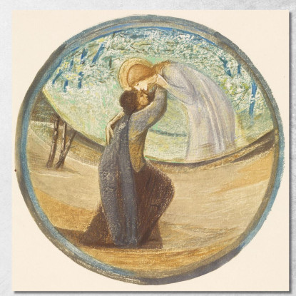 Saluto D'Oro Sir Edward Coley Burne-Jones ecb21 quadro stampato su tela