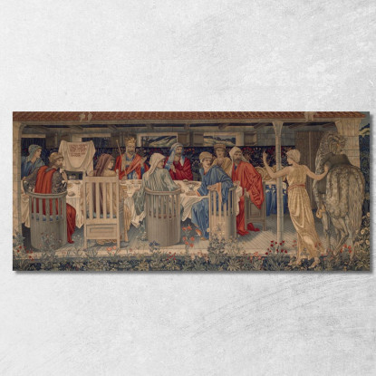 I Cavalieri Della Tavola Rotonda Convocati Alla Ricerca Dalla Strana Donzella Sir Edward Coley Burne-Jones ecb35 quadro stampat