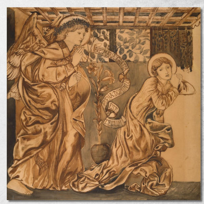 L'Annunciazione Sir Edward Coley Burne-Jones ecb73 quadro stampato su tela