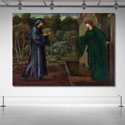 Il Pellegrino Alla Porta Dell'Ozio Sir Edward Coley Burne-Jones ecb94 quadro stampato su tela