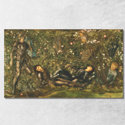 Il Principe Che Entra Nel Bosco Di Rovi Sir Edward Coley Burne-Jones ecb95 quadro stampato su tela