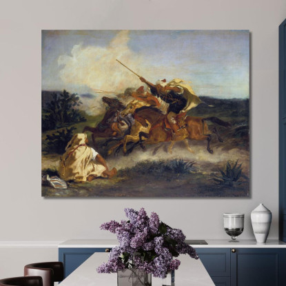 Fantasia Arabe Eugène Delacroix edx38 quadro stampato su tela