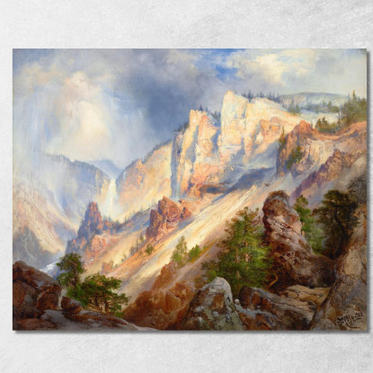 Un Acquazzone Di Passaggio Nel Canyon Di Yellowstone Thomas Moran tmr4 quadro stampato su tela