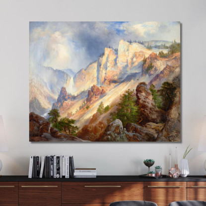 Un Acquazzone Di Passaggio Nel Canyon Di Yellowstone Thomas Moran tmr4 quadro stampato su tela