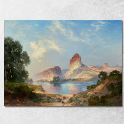 Un Paradiso Indiano Green River Wyoming Thomas Moran tmr9 quadro stampato su tela